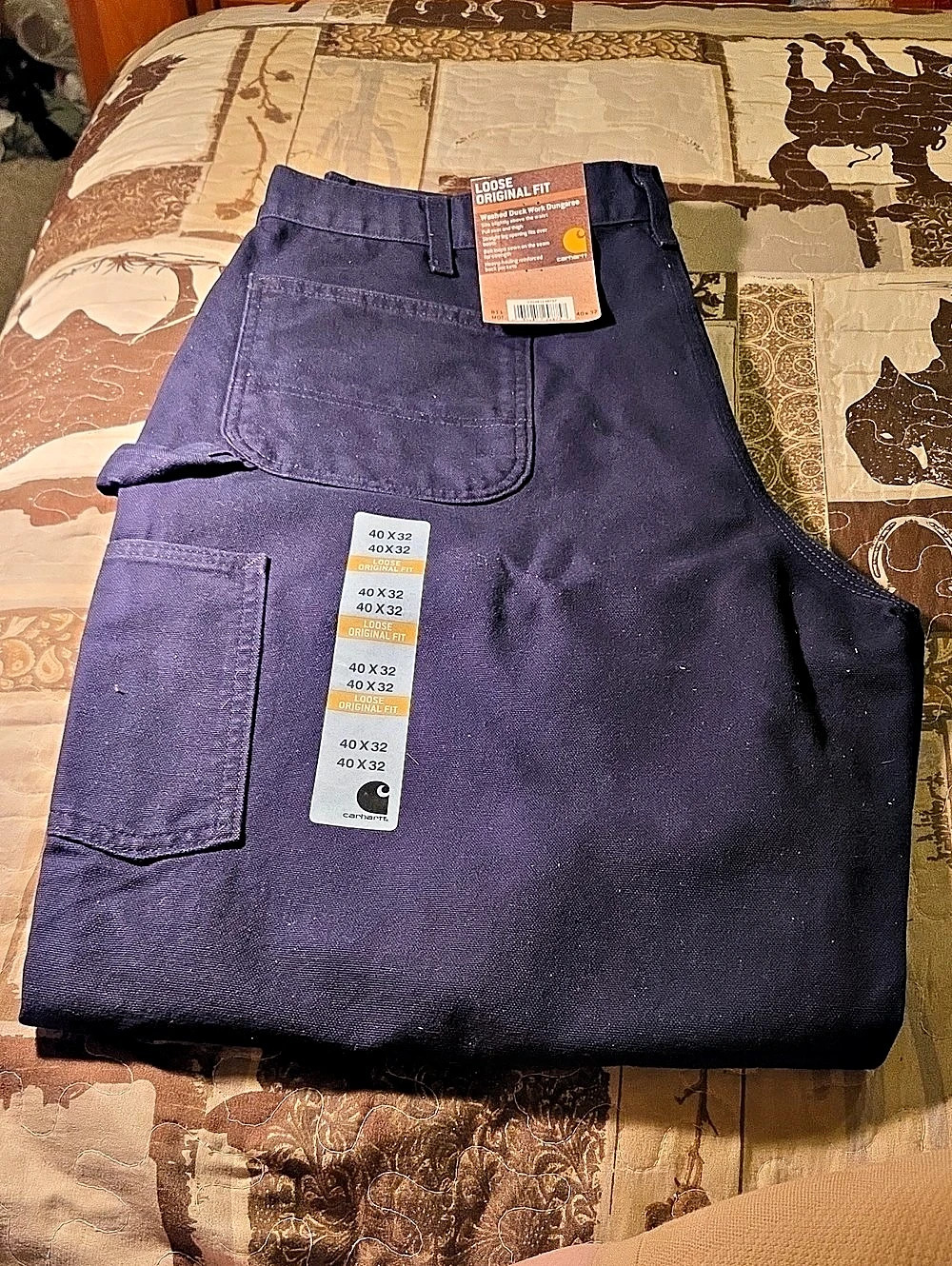 Carhartt Washed Duck Work Dungaree B11 Dark Blue Waist 40 x 32 NWT